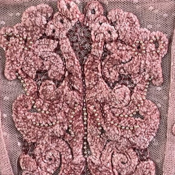 SOLD Free People NWT Crush On You Embellished Mauve Corset Mesh Cami Tank Top Sm - Picture 6 of 13